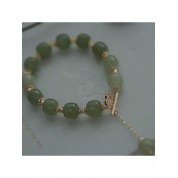 Elegant Imitation Jade Beaded Bracelet