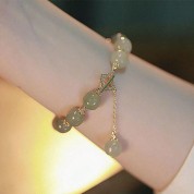 Elegant Imitation Jade Beaded Bracelet