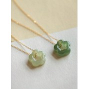 Elegant 18k Gold Plated Jade Pendant Necklace