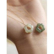 Elegant 18k Gold Plated Jade Pendant Necklace