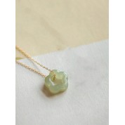 Elegant 18k Gold Plated Jade Pendant Necklace