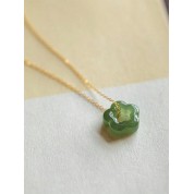 Elegant 18k Gold Plated Jade Pendant Necklace