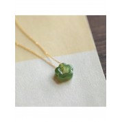 Elegant 18k Gold Plated Jade Pendant Necklace