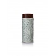 Jade Leaves Tea Tumbler: Silver Elegance