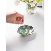 Lotus Shaped Ceramic Jewelry Storage Tray