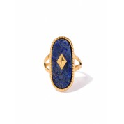 Luxurious 18k Gold Plated Blue Goldstone Ring