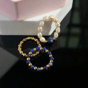 Elegant Natural Stone & Pearl Ring Set