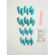 Aurora Jade Green Coffin False Nails