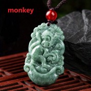 Zodiac Dragon Jadeite Pendant Necklace