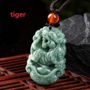 Zodiac Dragon Jadeite Pendant Necklace