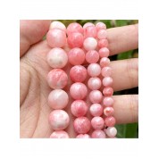 Natural Pink White Jade Beads For Diy Jewelry