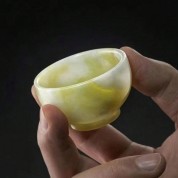 Natural White Jade Lantian Jade Cup