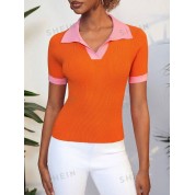 Jade Breyon Color Block Knit Top