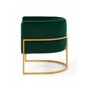 Elegant Velvet Accent Chair With Golden Stand