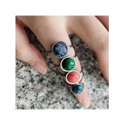 Adjustable Stainless Steel Natural Stone Ring