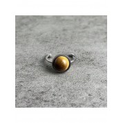 Elegant Stainless Steel Natural Stone Ring