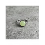 Elegant Stainless Steel Natural Stone Ring