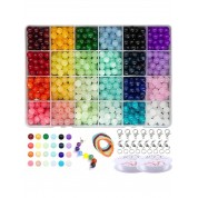 Versatile 8mm Glass Beads Jewelry Making Kit