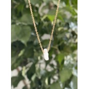 Elegant 18k Gold Plated Jade Pendant Necklace