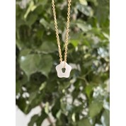 Elegant 18k Gold Plated Jade Pendant Necklace