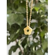 Elegant 18k Gold Plated Jade Pendant Necklace