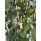 Elegant 18k Gold Plated Jade Pendant Necklace