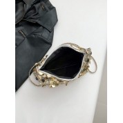 Glamorous Gold Pvc Sequined Clutch Bag