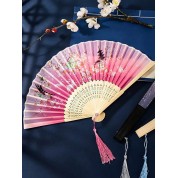 Jade Rabbit Folding Fan For Hanfu Dance