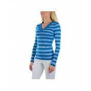 Stylish Striped V-neck Long Sleeve Top