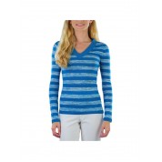 Stylish Striped V-neck Long Sleeve Top