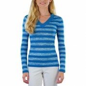 Stylish Striped V-neck Long Sleeve Top