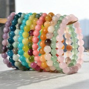 8mm Natural Stone Beaded Bracelet