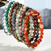 8mm Natural Stone Beaded Bracelet