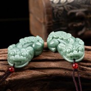 Natural Jade Pixiu Pendant Necklace