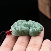 Natural Jade Pixiu Pendant Necklace