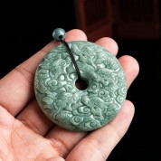 Antique Style Kowloon Jade Pendant Necklace