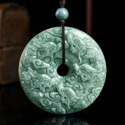 Antique Style Kowloon Jade Pendant Necklace