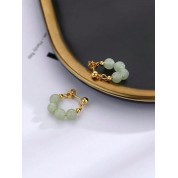 Vintage Imitation Jade Bead Earrings