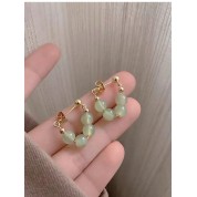 Vintage Imitation Jade Bead Earrings