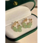 Vintage Imitation Jade Bead Earrings