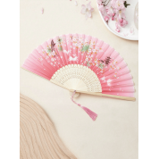 Jade Rabbit Folding Fan For Hanfu Dance