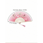 Jade Rabbit Folding Fan For Hanfu Dance