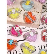 Multicolor Crown Bear Heart Shape Gummy Beads