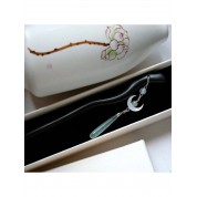 Elegant Black Wood Hairpin With Jade Tassel