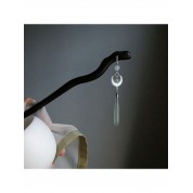 Elegant Black Wood Hairpin With Jade Tassel