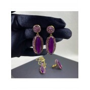 Luxurious Gold & Purple Jewelry Set