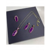 Luxurious Gold & Purple Jewelry Set