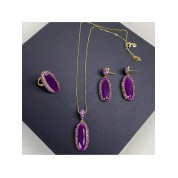 Luxurious Gold & Purple Jewelry Set