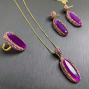 Luxurious Gold & Purple Jewelry Set