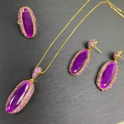 Luxurious Gold & Purple Jewelry Set